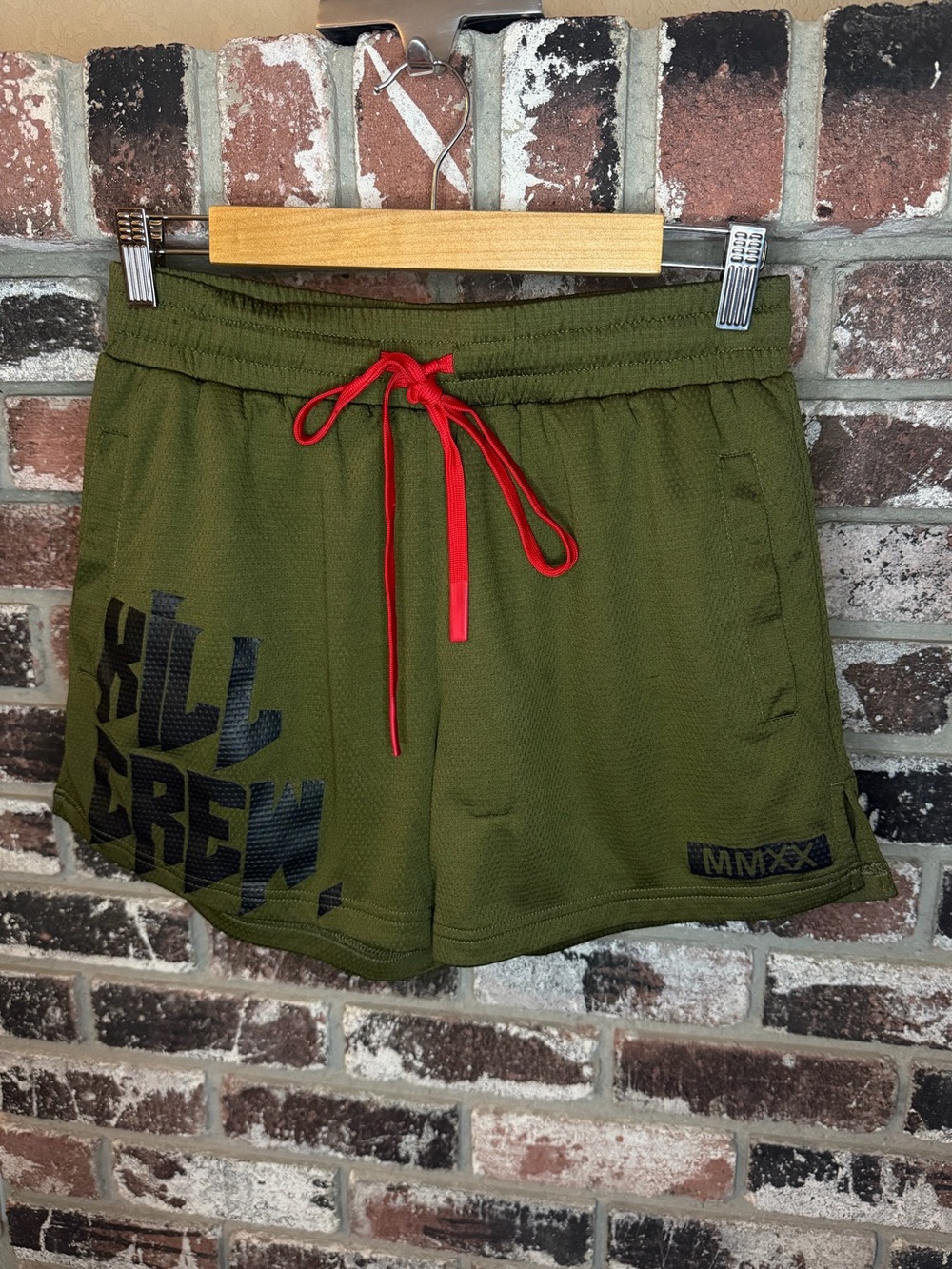 KILL CREW MUAY THAI SHORTS (MID THIGH CUT) v2 - OLIVE Unisex